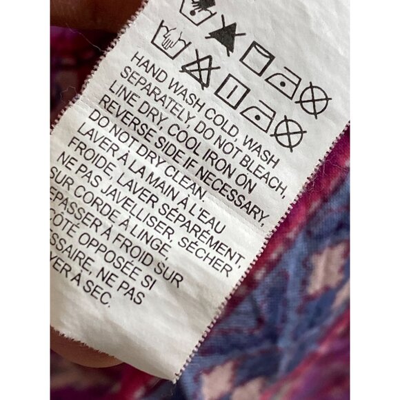 Lucky Brand Womens Ruffle Sleeve Floral Boho Top size Medium Modal Peasant - Picture 5 of 13